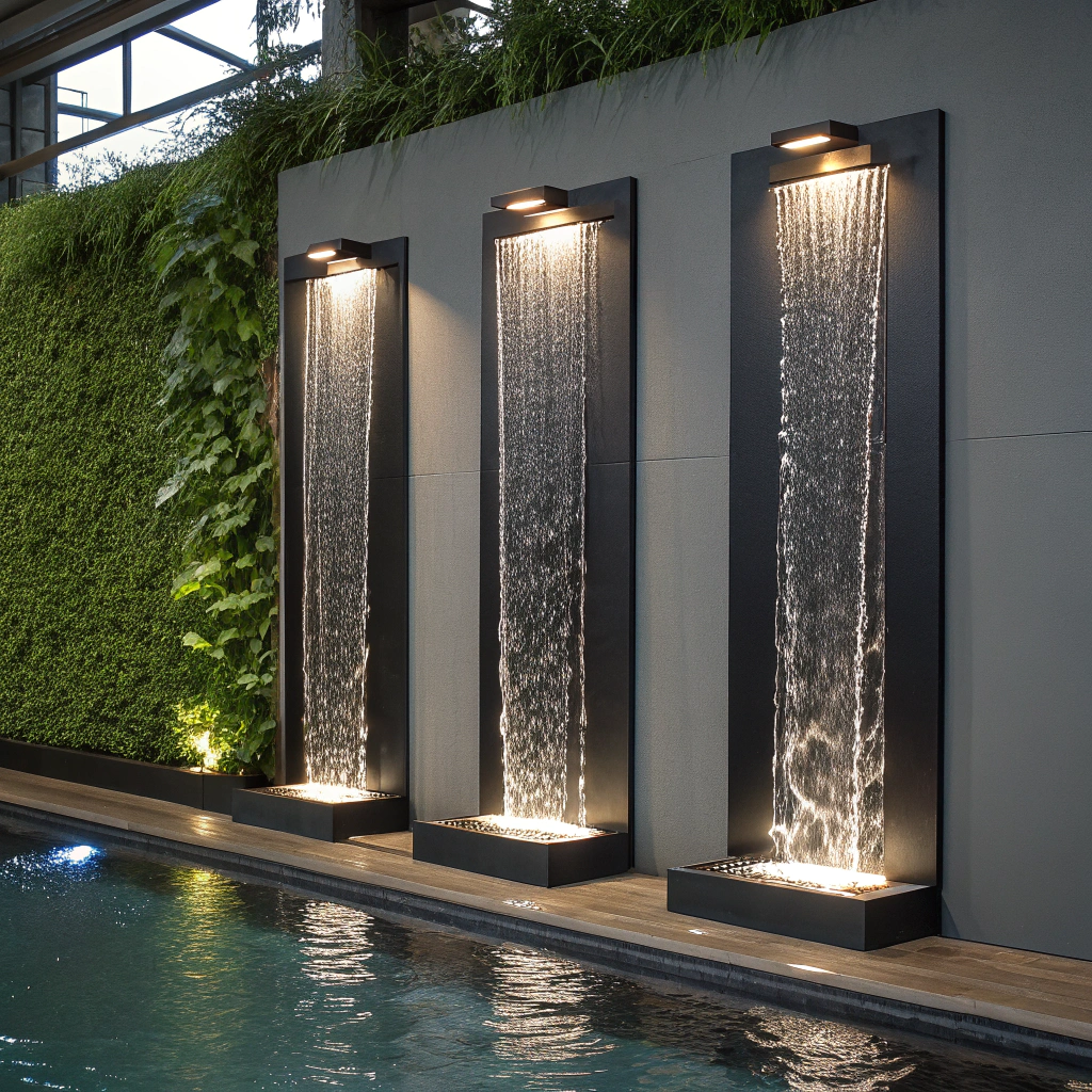 Architectural kinetic water wall